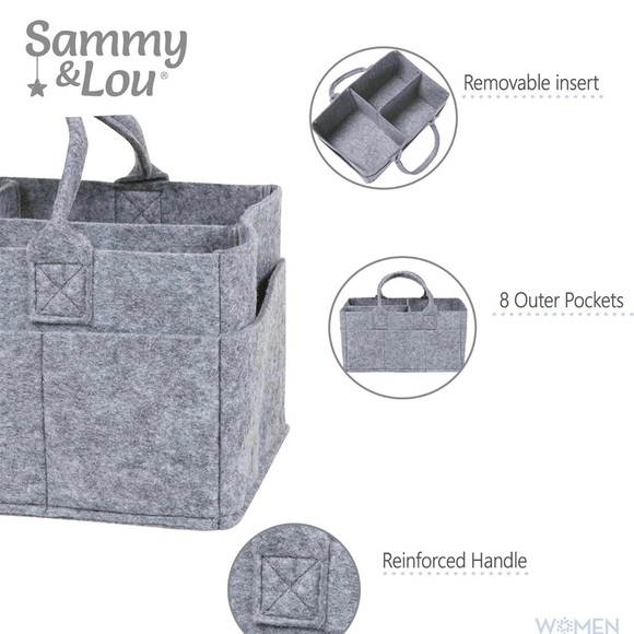 Sammy & Lou Collapsible Felt Storage Caddy Light Gray Organizer - Picture 4 of 6